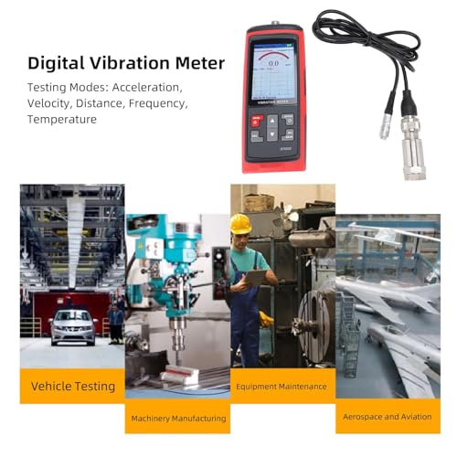 Walfront Vibrationstester Geschwindigkeitsanalysator Digitales Handheld -Vibrometer -Montor für Motoren HLK -Generator Beschleunigungsverschiebungsmessung