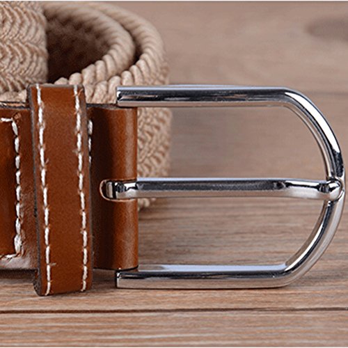 KESYOO Braided Stretch Belt Casual Fabric Woven Weave Elastic Belt4