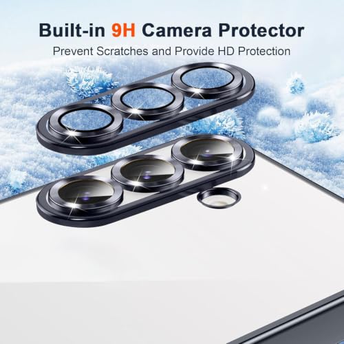 Image of VONZEE Clear Logo Electroplating Transparent Case for Samsung A57 5G, Magnetic Plating Electroplate TPU Cover, Individual Camera Protection for Each Lens - Black