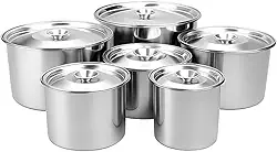 Genérico, Porta Mantimentos Aço Inox Lata com Tampa Armazenar Kit 6un