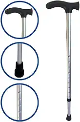 Bengala Idoso - Regulagem De Altura - Leve Prata - Suporta 100 Kg