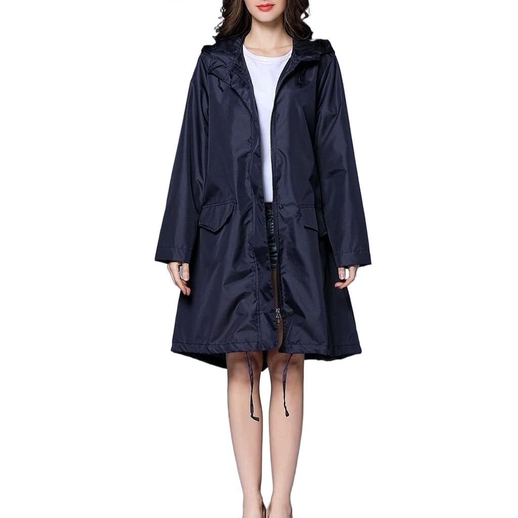 Capa de Lluvia Reutilizable Chubasquero Mujer Poncho Transpirable Largo Portátil Ropa Impermeable Repelente Al Agua Ropa de Agua para Exteriores