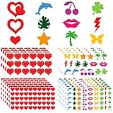 Tanning Stickers for Body, 714Pcs Dual-Size Multi-Style Self Adhesive Removable Sunbathing Stickers, Perforated Heart Butterfly Star Tanning Bed Sticker for Women Kids Beach & Salon Supplies
