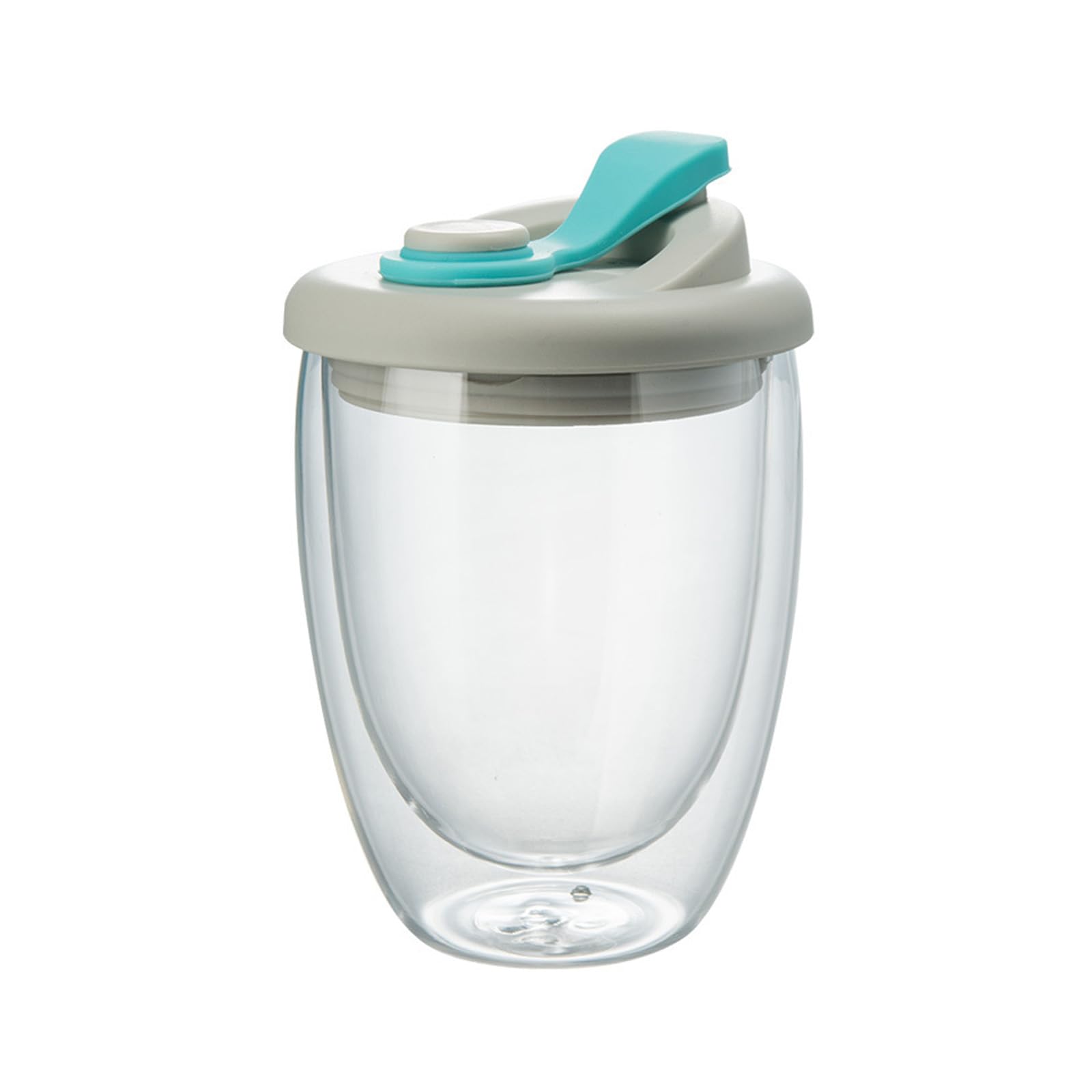 MALSSE Walled Insulated Borosilicate Glass Milk Cup Leak Proof Lid for Hot Cold Beverages 450ML 350ML 250ML Spill Proof Commuters Water Bottle