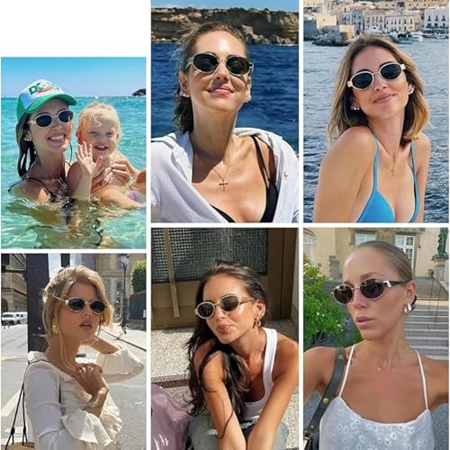 Image of Sheomy Unisex combo offer pack of 2 shades Unisex Fashion Sunglasses Set, 2 Pairs, Metal Frame, Black and Silver - Combo2-203