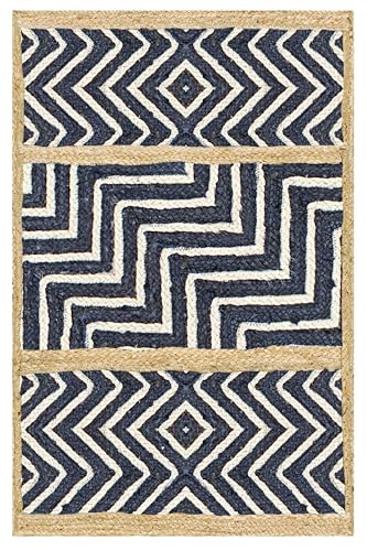 Tapis bohème en jute tressé main 122x182 cm pour salon chic - 2