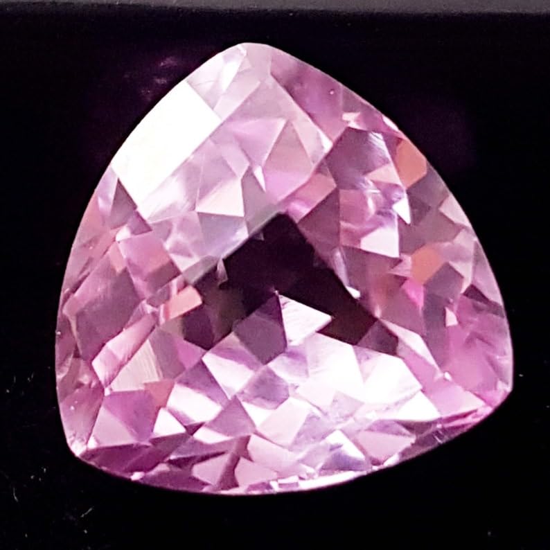 Saphir rose naturel 13mm gemme trillion facettes pour bague pendentif collier - 3