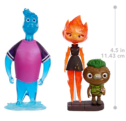 Disney And Pixar Elemental Action Figure 3 Pack, Authentic Posable Movie Toys, Small Scale Story Ready Gift Pack #TOP3