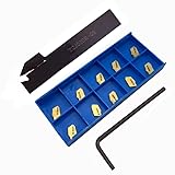 1pcs 3/4”*ZQ2020R-2 Indexable Lathe Grooving Parting Holder Indexable Lathe Slotting Right -Hand Cutting Tool with10pcs SP200 Carbide Inserts