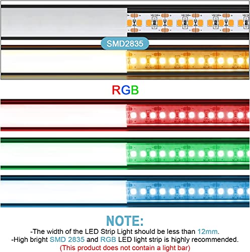 Chesbung LED Strip Profile, 12Pack Aluminum Channel 3.3ft/1Meter Black V-Shape Profile with Milky White Cover, End Caps - Image 2
