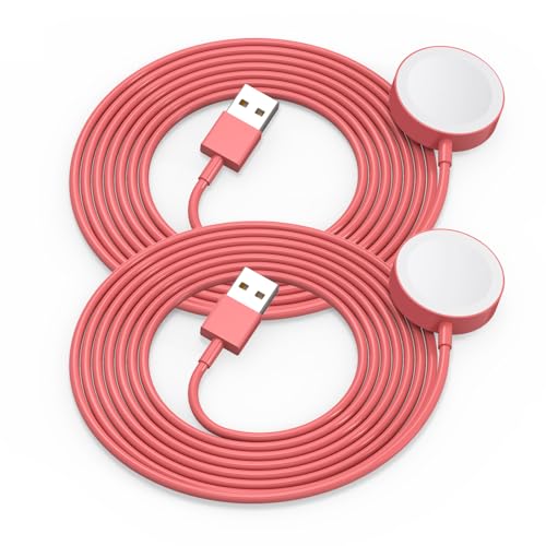 Image of 2Pack Red for Apple Watch Charger USB Magnetic Wireless Fast iWatch Charger Portable Compatible with iWatch Ultra /Series 9 /8 /7 /6 /SE /SE2 /5 /4 /3 /2 /1-[3.3FT]