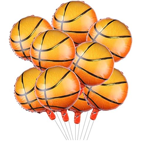 10pcs Basketball Balloons 18inch Basketball Birthday Decorations Aluminum Foil Sports Mylar Balloons Basketball Party Decorations Basketball Birthday Party Supplies Cover