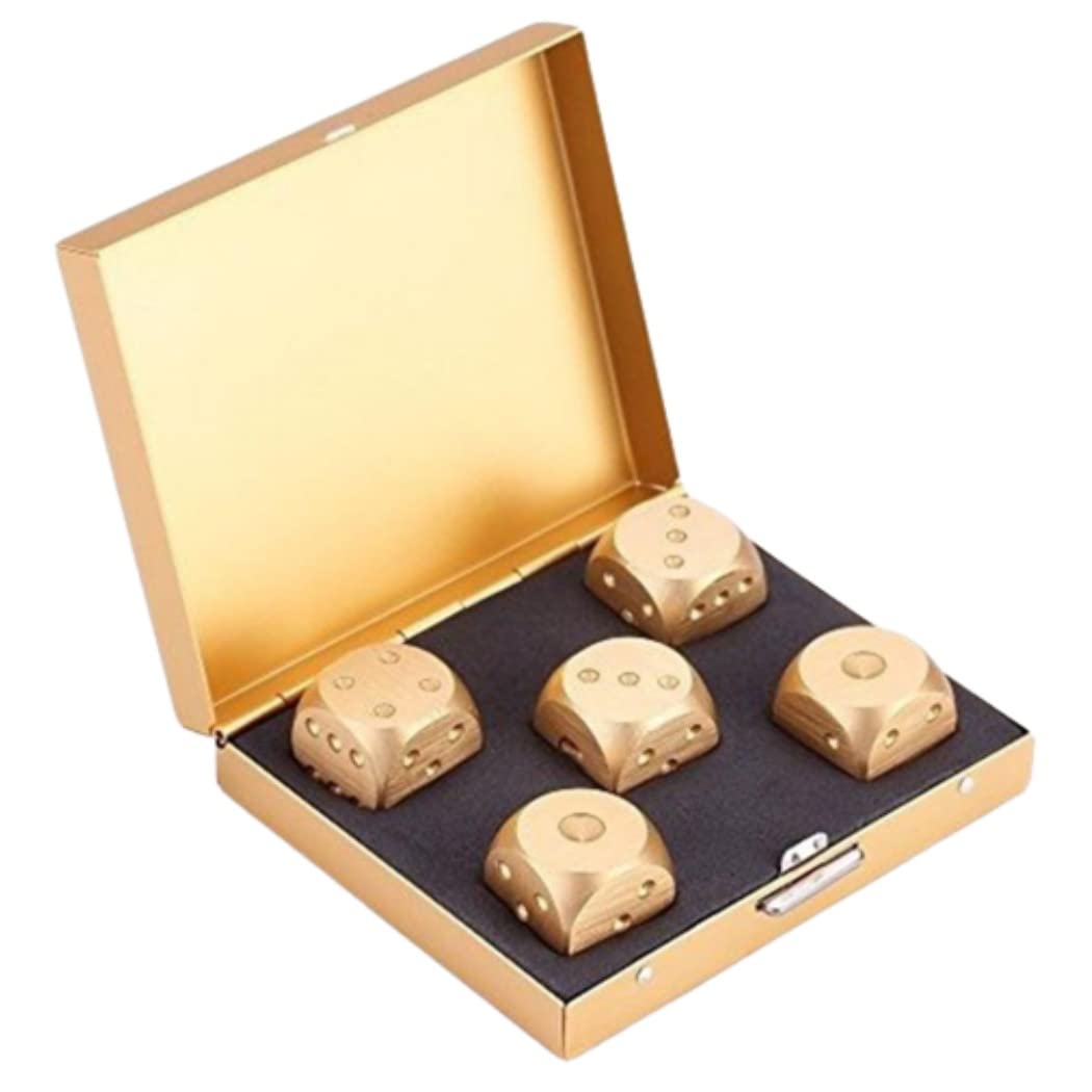 サイコロ Amazon | XSAJU サイコロ 金属製 メタルダイス ゴールド アルミ