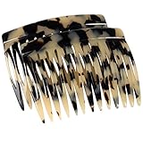 Charles J. Wahba Small French Side Comb Pairs - Beige Spotted