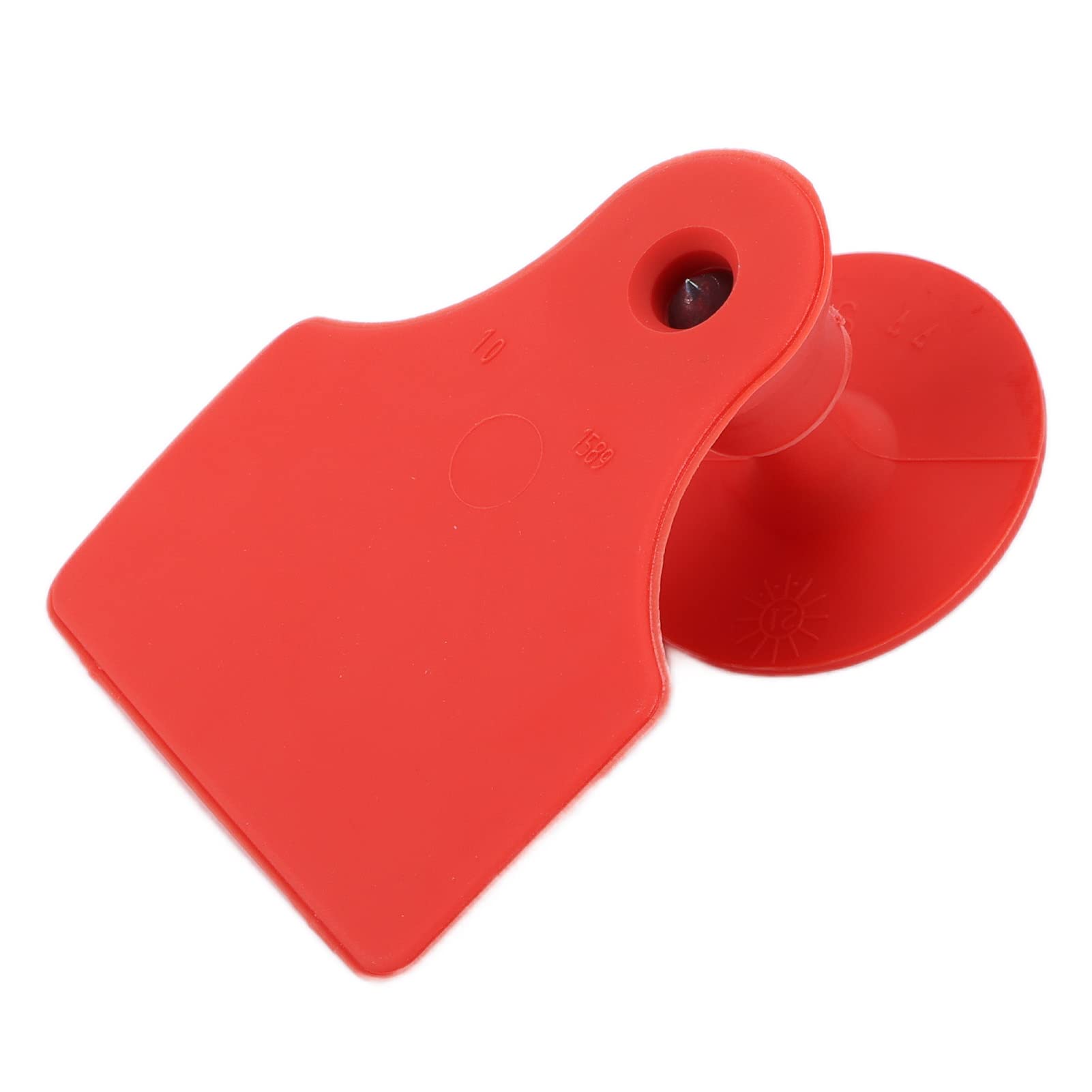 Zestawy plastikowych kolczyków dla zwierząt gospodarskich, trwałe, w jasnych kolorach i konfigurowalne, 100 zestawów po 5 x 4 cm dla owiec, bydła i świń na farmach zwierzęcych (Czerwony)