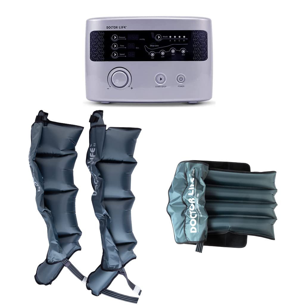 DOCTOR LIFE LX9max - Sequential Air Compression Recovery System : Device + Legs (2XL) + Waist, FSA-HSA Approved, Improved Blood Circulation, Fast Recovery