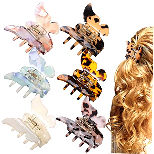Pince à griffes de style sirène blanc lait pour femmes et filles | Lot de 6 pièces durables
