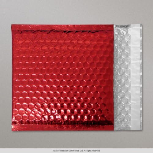 Single Red Metallic Bubble Wrap Lined Padded Mailing Gift Envelope/Bag CD Size