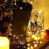 Bonarca イルミネーションライト 電池式 防水 【 室内 屋外 OK】 選べる 12m 150球 19m 250球 led 点灯パターン8種類 イルミネーション 電球 電池 カラフル カラー 明るい LED クリスマス クリスマスツリー ライト ハロウィン オーナメント イベント 部屋 装飾 飾り (シャンパン（ブラックコード）, 150球(12m))