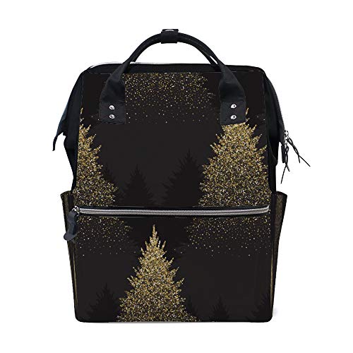 Sac à dos de maternité sapins dorés idéal pour les sorties de bébé