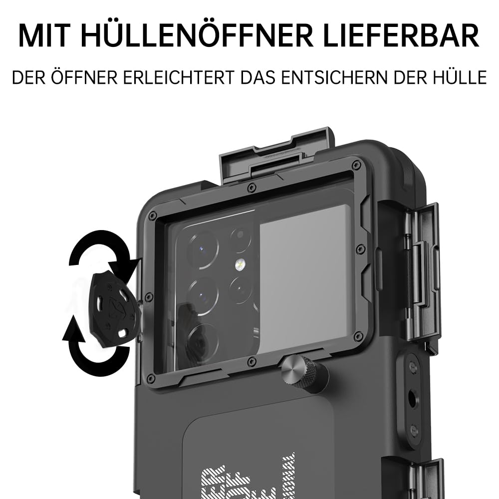 Unterwasser-Tauchgehäuse für iPhone, Samsung Galaxy, Huawei Xiaomi Redmi Smartphones, Professioneller Schutz [15m/50ft], wasserdichte Hülle für Schnorcheln, Surfen, Fotos & Videos (Schwarz)