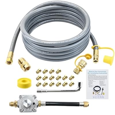 W3066 Propane to Natural Gas Conversion Kit Compatible with weber genesis, genesis II, spirit and spirit II, etc Grills,15FT Natural Gas Conversion Kit with Regulator for weber Grills, 1-Year Warranty