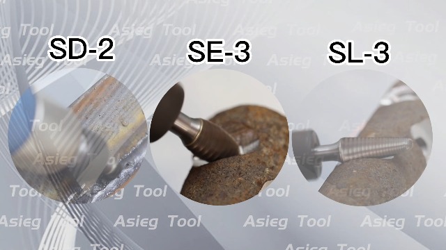 Image of SL-3L6 Tungsten Carbide Burr Rotary File Taper Shape with Radius End Double Cut with 1 /4 inch Shank for Die Grinder Drill Bit
