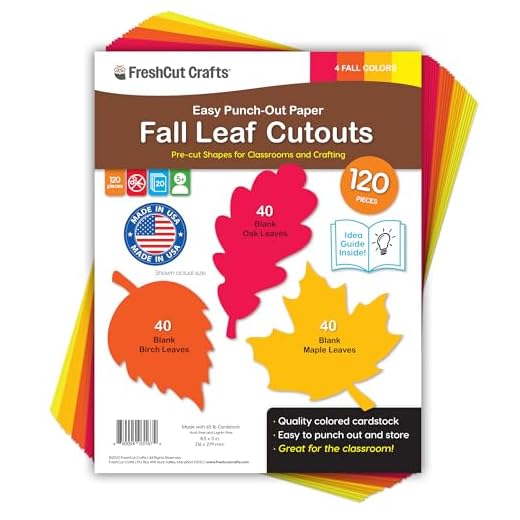 35+ Creative Fall Craft Ideas You’ll Love 5 120 Pieces Fall Leaf Paper Cutouts with IDEA Guide, 2-Sided US Made Card Stock Punch Out Maple, Oak, and Birch Leaves for Bulletin Boards, Classroom Decor, Autumn Crafts, DIY Scrapbook, and Posters