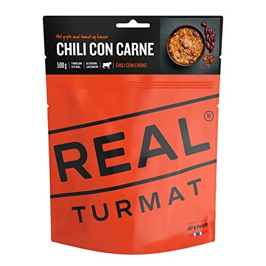 Original Real/Drytech norsk expeditionsmat, 5216 "Chili Con Carne", 582 kcal / 142 g (500 g redo) nödmat