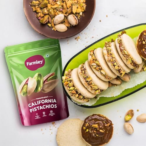 Image of Farmley Premium California Roasted & Salted Pistachios Whole Shelled Pista Dry Fruits Pack (250 g)