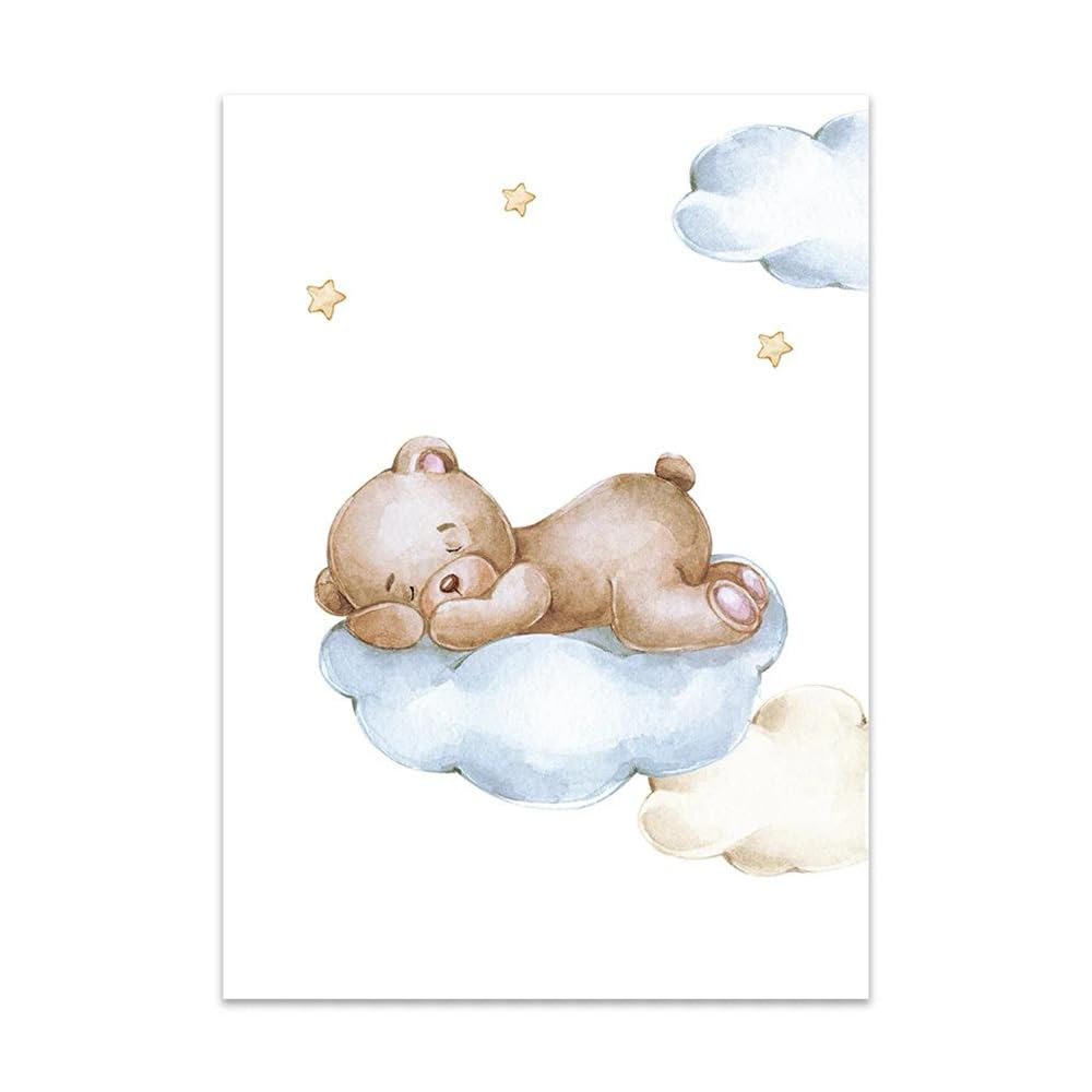 3 Laminas Personalizadas Nombre Bebe 30X40CM Cuadros Infantiles Para Habitacion Niño Poster Ositos Lienzo Habitacion Bebé Laminas Infantiles Azul Beige Cuadros Dormitorio Bebe Niño sin Marco