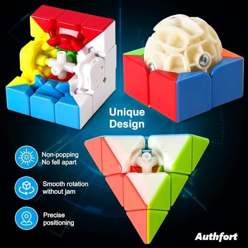 Image of MoYu Rubik Cube Puzzle Toy Game 3D Speed Cube, Stickerless Kids Puzzle Cube, Smooth Turning ABS Brain Teaser Toy for Kids and Adults (2x3xPyramid)
