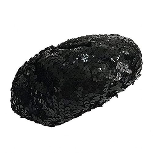 Unisex Black Chemo Headwear Beanie Sequin Beret Hat Cap - Turban Bandana Sparkle Abba Voyage (Black)