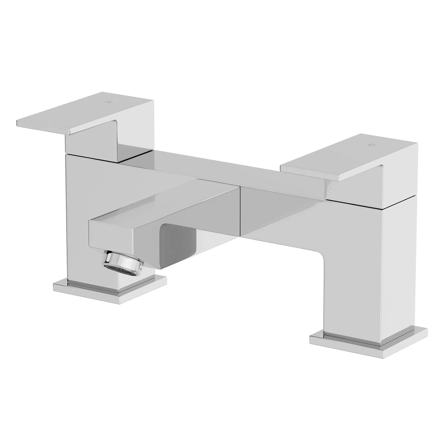 Architeckt® Ibbardo Bathroom Bath Filler Mixer Tap Deck Mounted Square Twin Lever Handle for Bathtub Modern, Chrome