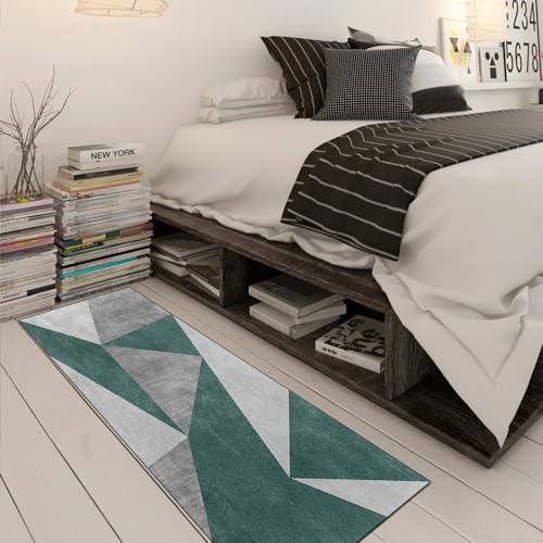 Alfombra pasillo cocina verde oscuro de 110x120 cm lavable 3
