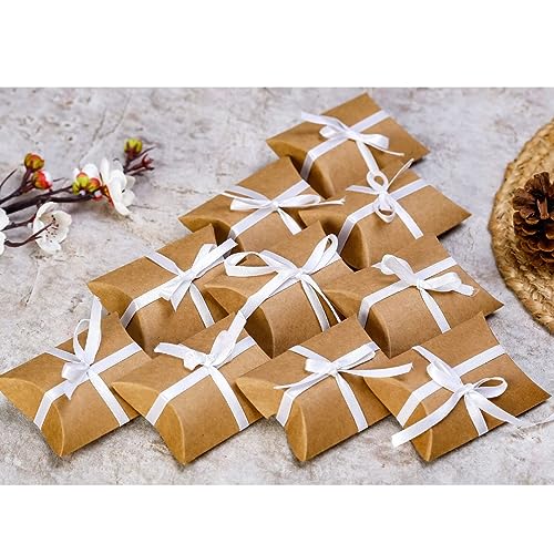 Image of SATYAM KRAFT 100 Pcs Small Mini Decorative Folding Paper Gift Boxes Fancy Gift Packaging for Wedding, Engagement, Shaadi Return Gifts, Chocolates, Dry Fruits, Festivals & Special Occasions (Brown)
