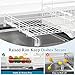 2 Tier Dish Drying Rack, Large Extendable Dish Racks for Kitchen Counter or Over Sink, Dishrack with Drainboard, 2-in-1 Anti-Rust Stainless Steel Dish Drainer with Utensil Holder & Cup Holder (white)