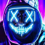 DWTECH Máscara LED de Halloween – Máscara de luz LED Máscara de miedo de alambre EL para mascarada Cosplay luz máscara facial para niños, hombres, mujeres, fiesta Halloween