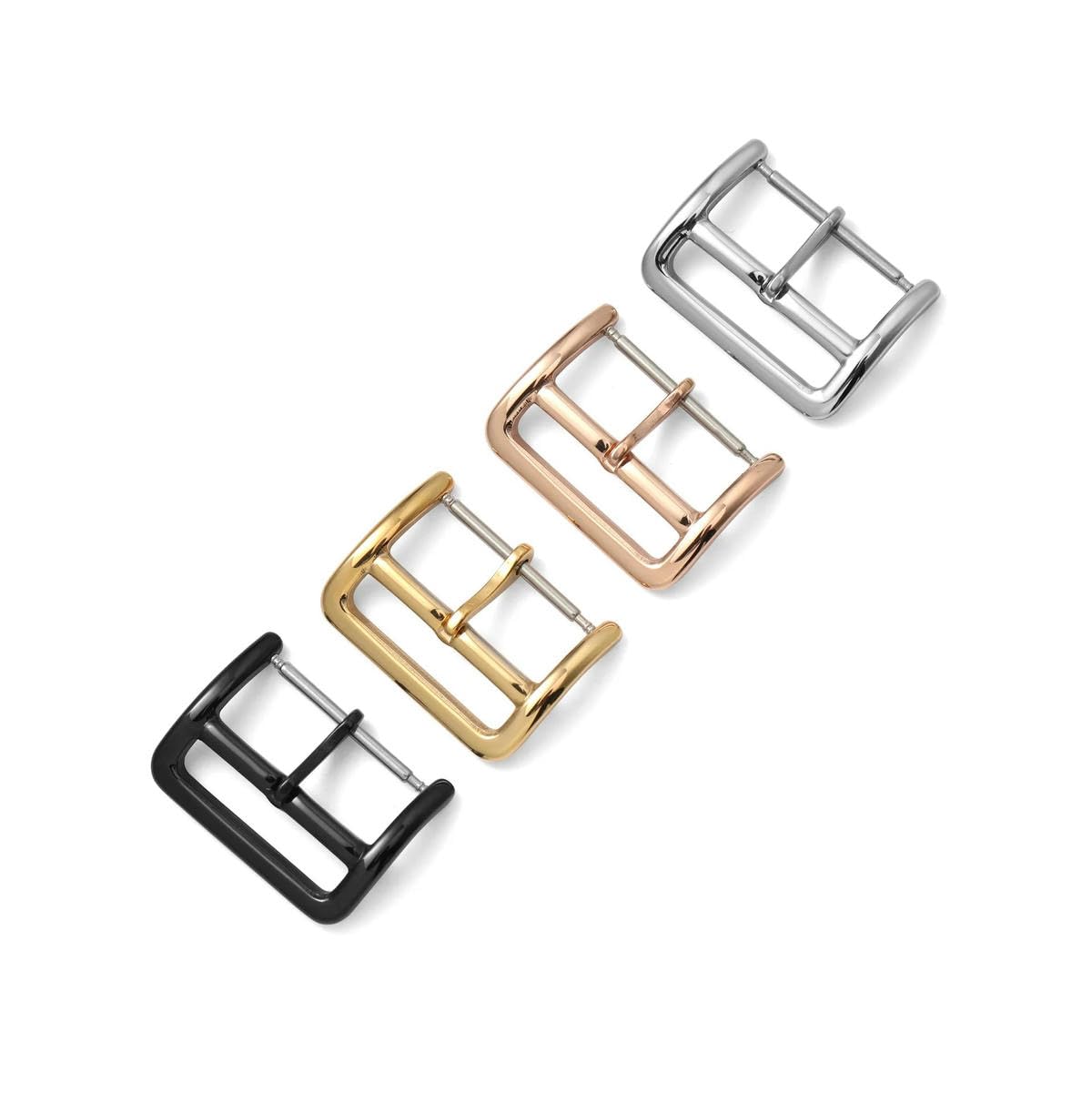 Boucle de Bracelet de Montre en Acier Inoxydable de 12 mm, 14 mm, 16 mm, 18 mm, 20 mm, 22 mm de Largeur, 10 pièces, Or Rose, 18 mm