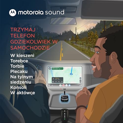 Motorola Sound MA1 - jedyny autoryzowany przez Google bezprzewodowy adapter samochodowy z systemem Android, natychmiastowe połączenie ze smartfona z ekranem samochodu