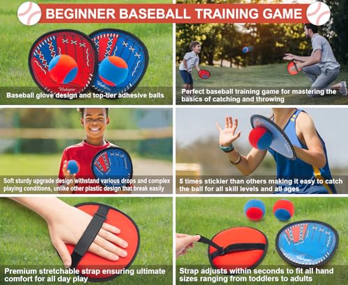 image for Wedopro Toss and Catch Ball Game, Kids Toddler Baseball Glove & Catch 