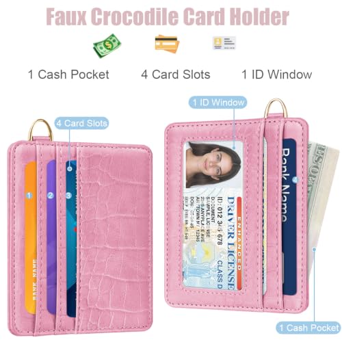 Image of Slim Credit Card Holder Crocodile Wallet Women Thin Wallets
