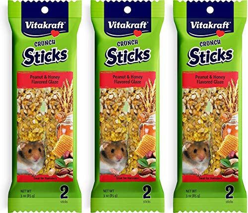Vitakraft 3 Pack of Peanut and Honey Crunch Sticks Hamster Treats...