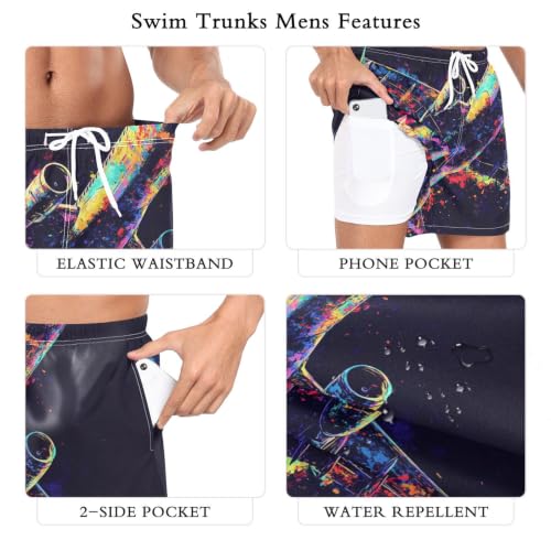Traje de baño de secado rápido hombre pantalones cortos playa aviones coloridos 6
