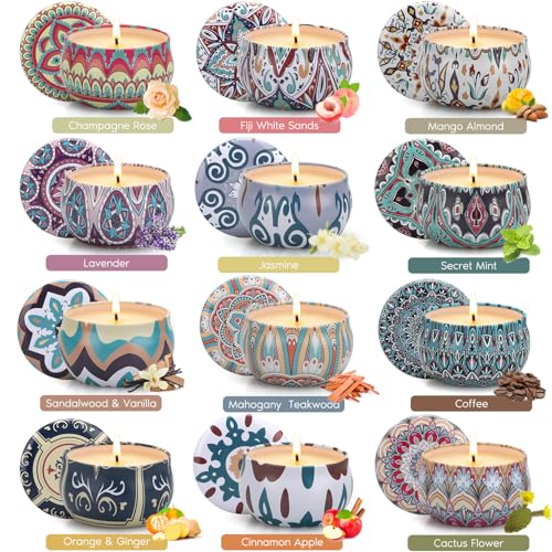 Image of Scented Candles Gift Set, 12 Pack Soy Wax Aromatherapy Candles