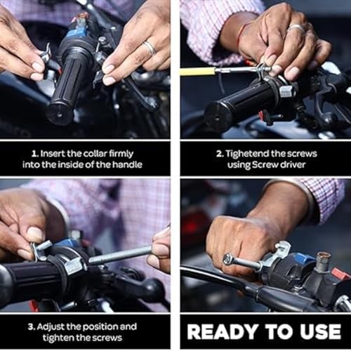 Image of Bike Speed Control Gadget - Universal Throttle Gripper Lock Assist for Motorcycles & Scooters - Wrist Stress Relief Cruise Control for Long Rides - Compatible with Activa, Pulsar, Royal Enfield