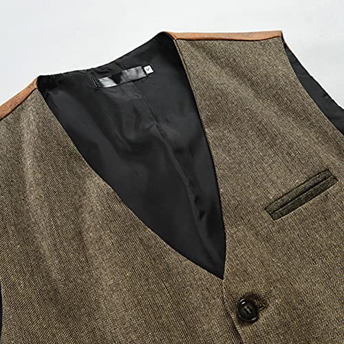 Man Vests Vest Tops for Mens V Neck Tweed Plaid Cami Tank Basic Winter Fall Vests 2023 Y2K4
