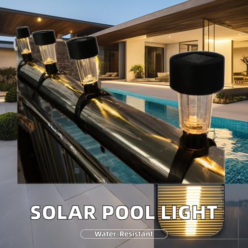 Image of VIVITO Solar Pool & Garden Lights | Color Changing Floating RGB LED Lights with Auto On /Off | Waterproof Solar Pathway & Fence Lights for Pool, Lawn, Patio, Garden, Christmas (Multicolor, 10 Pieces)