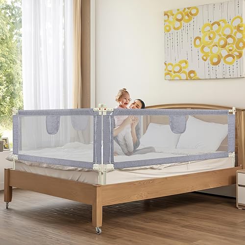 Griglia Di Protezione Per Letto Bambini Regolabile 60 Cm – Altezza 40-60 Cm, Morbida E Traspirante – Rosa - 6