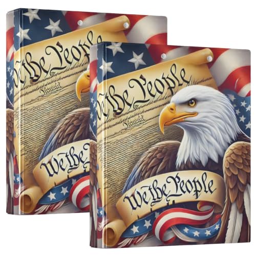 Classeur scolaire 3 anneaux en D motif USA de 3,8 cm pour le classement de bureau et fournitures